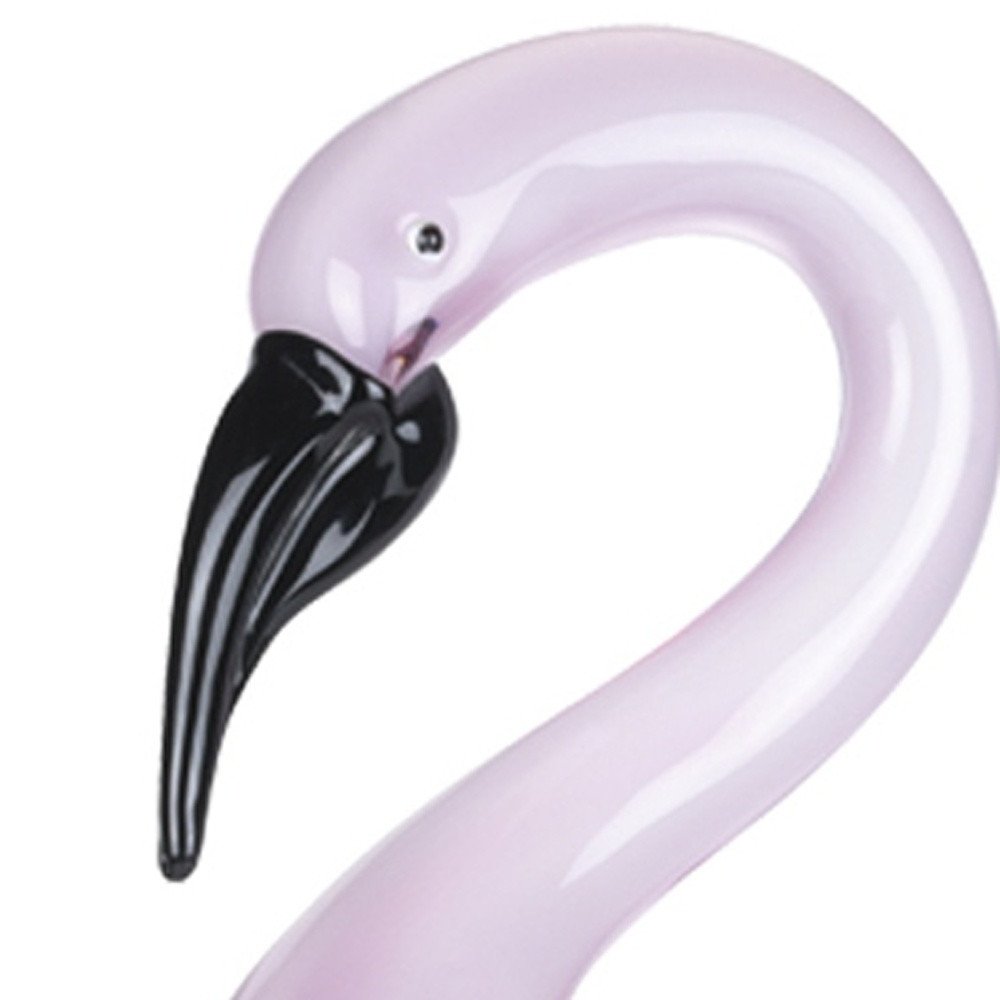 15" Pink Murano Glass Flamingo Sculpture