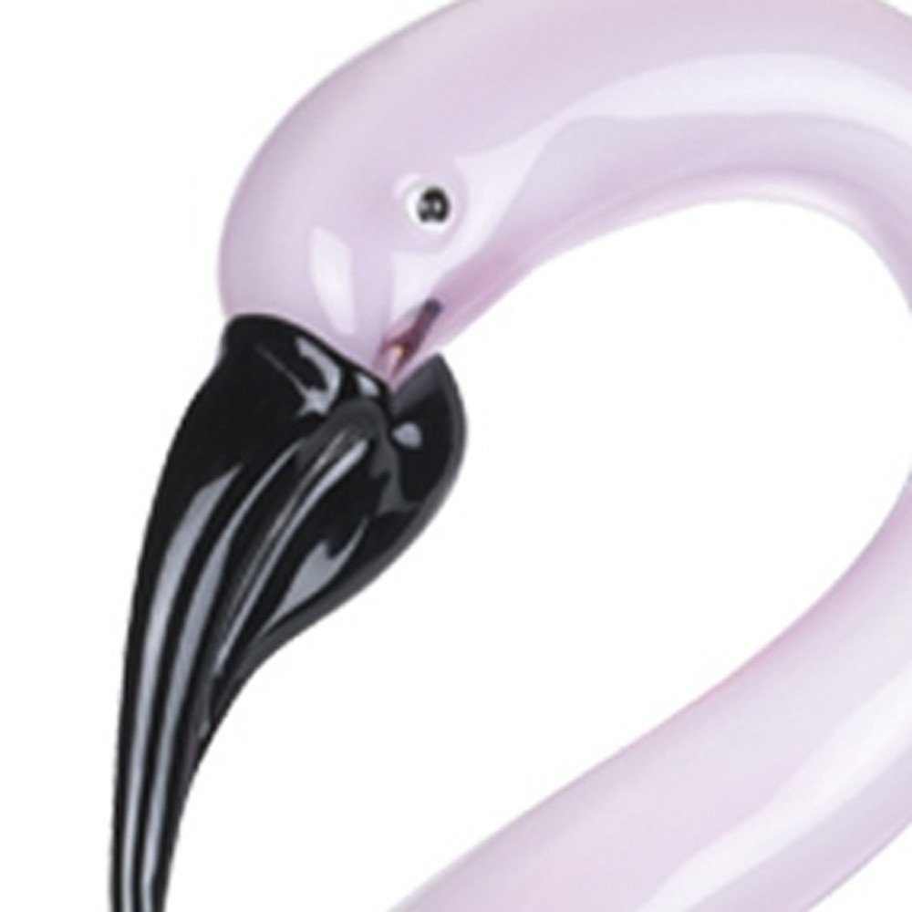 15" Pink Murano Glass Flamingo Sculpture