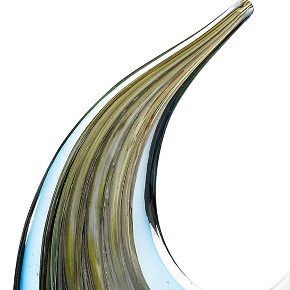 17" Blue Murano Glass Fish Sculpture