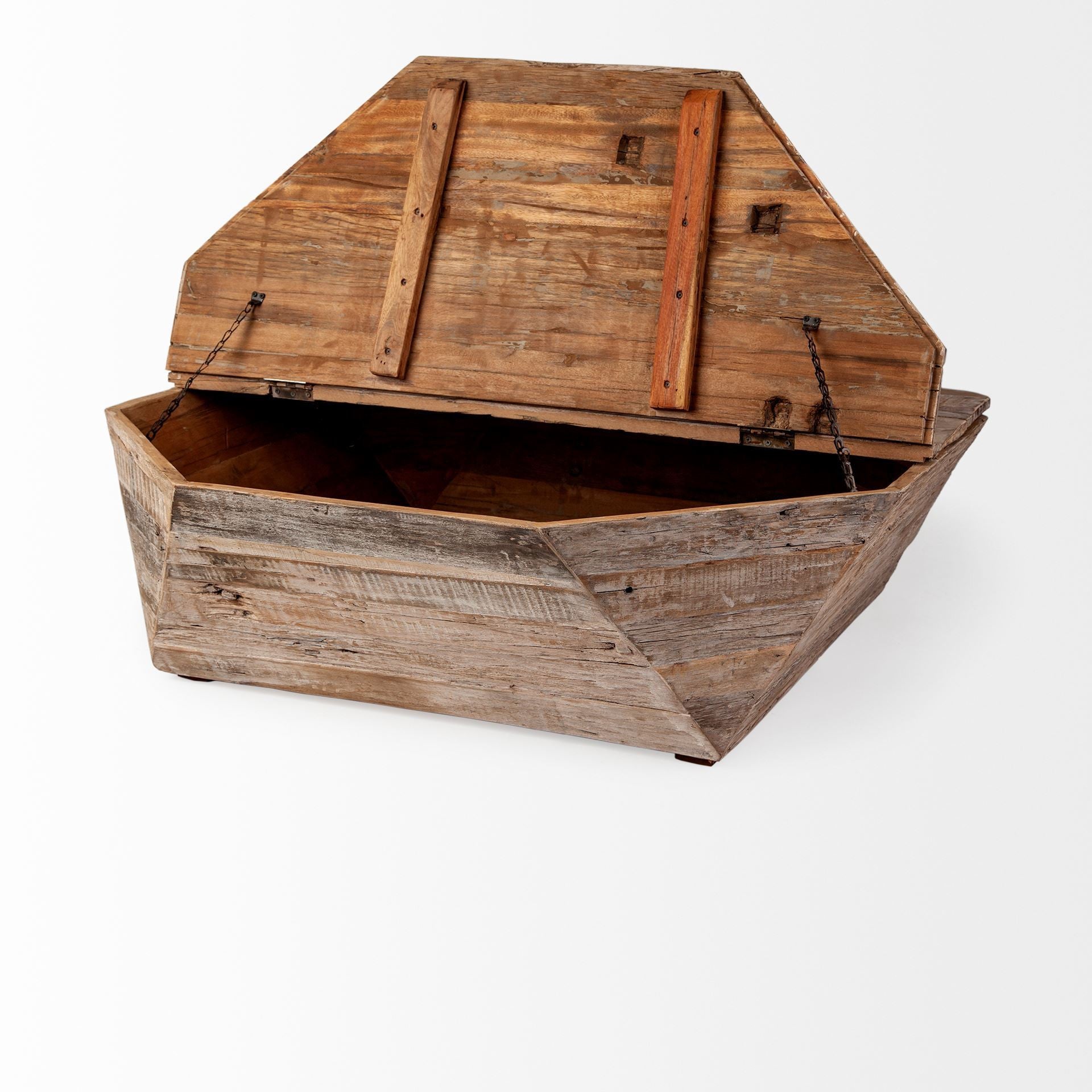 49" Natural Wood Octagon Lift Top Coffee Table