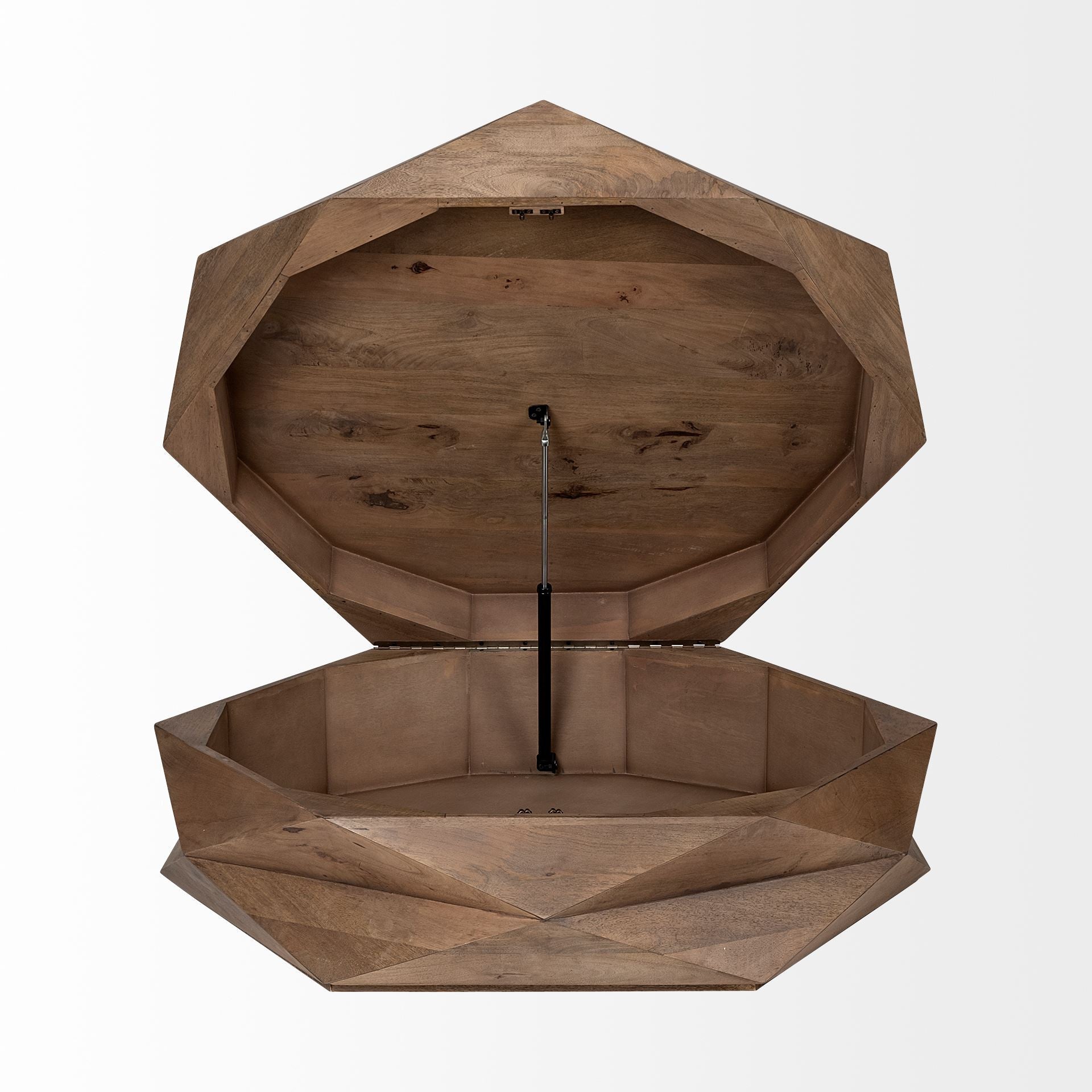 48" Geometric Wood Hexagon Storage Table
