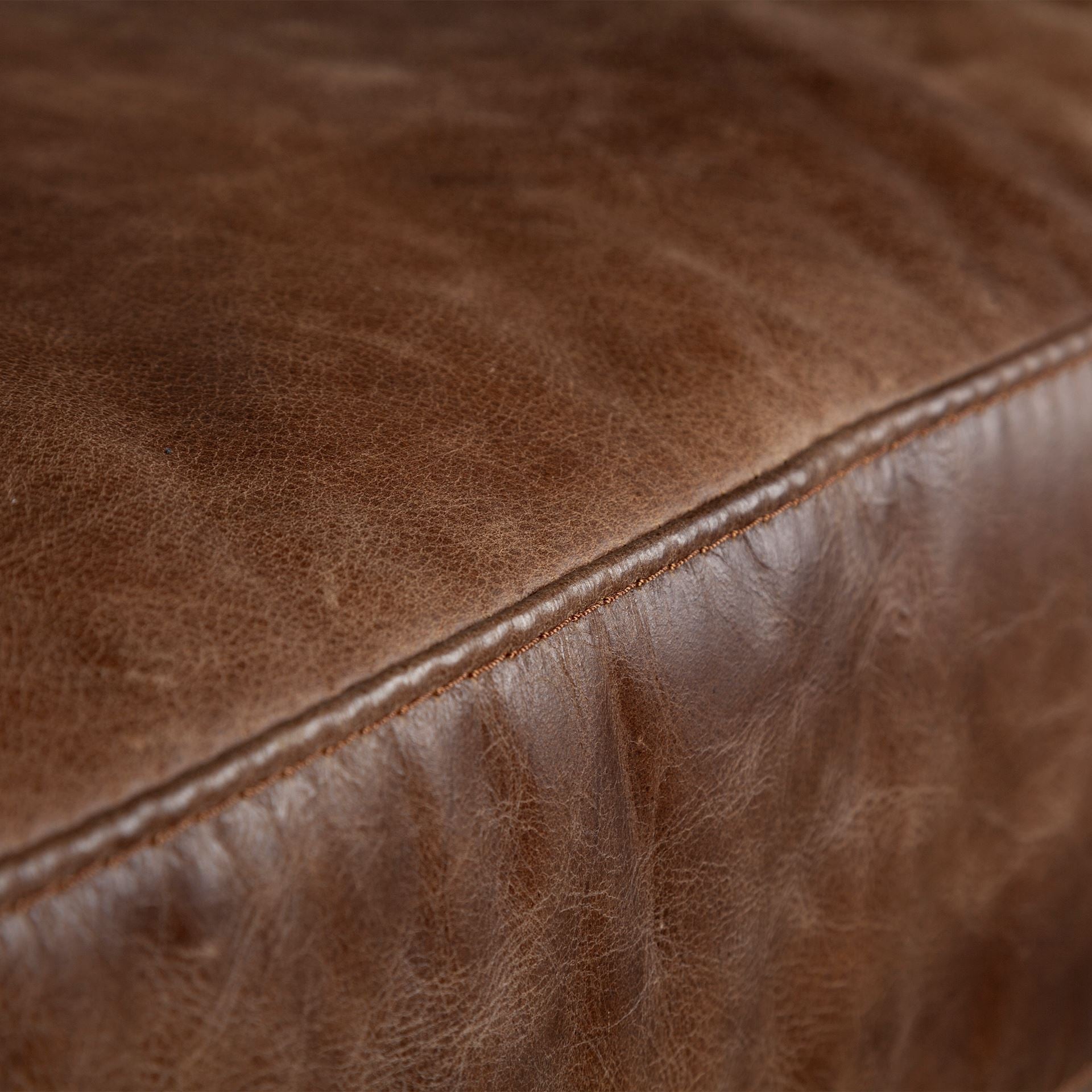 33" Brown Faux Leather Distressed Armchair