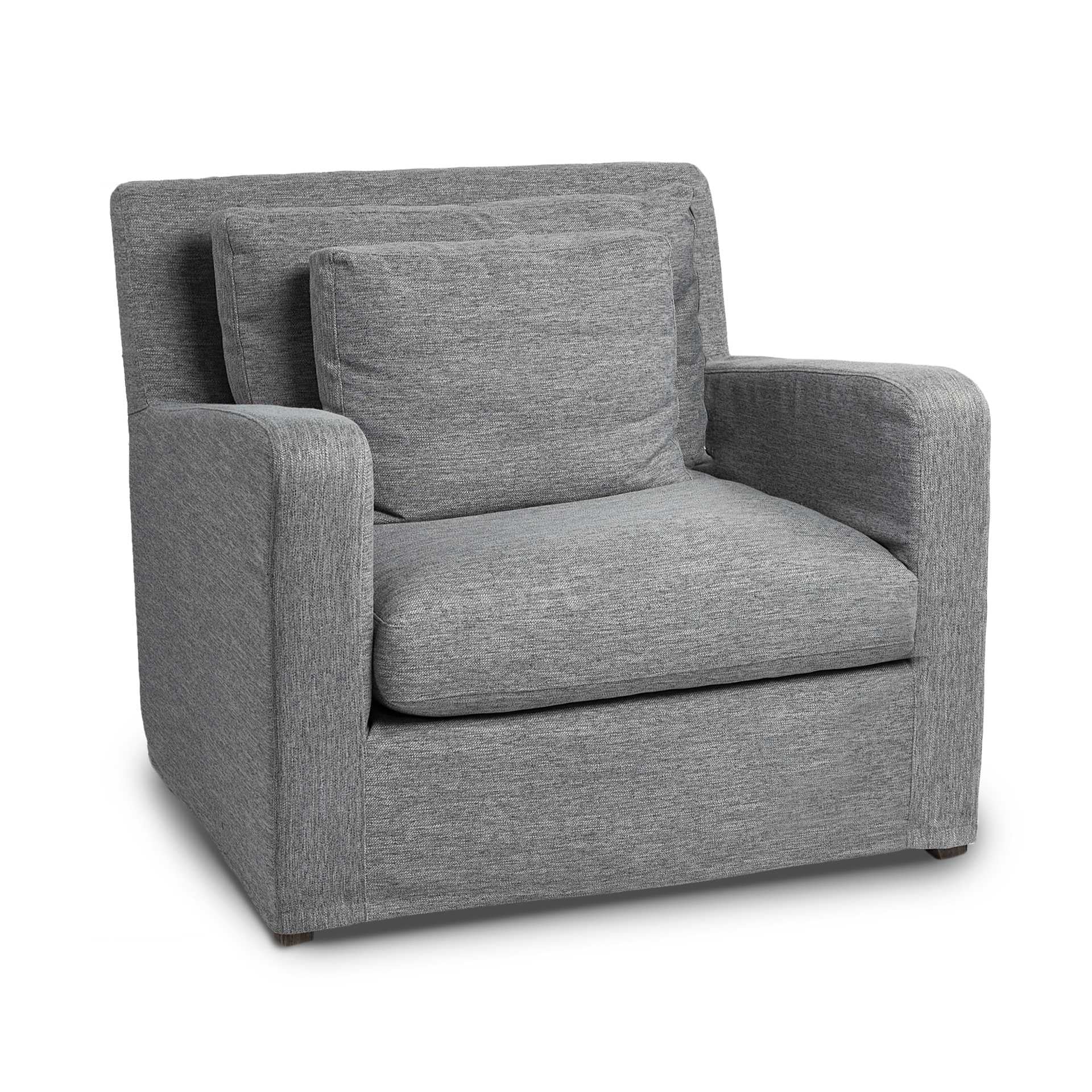 38" Slipcover Linen Slope Arm Chair