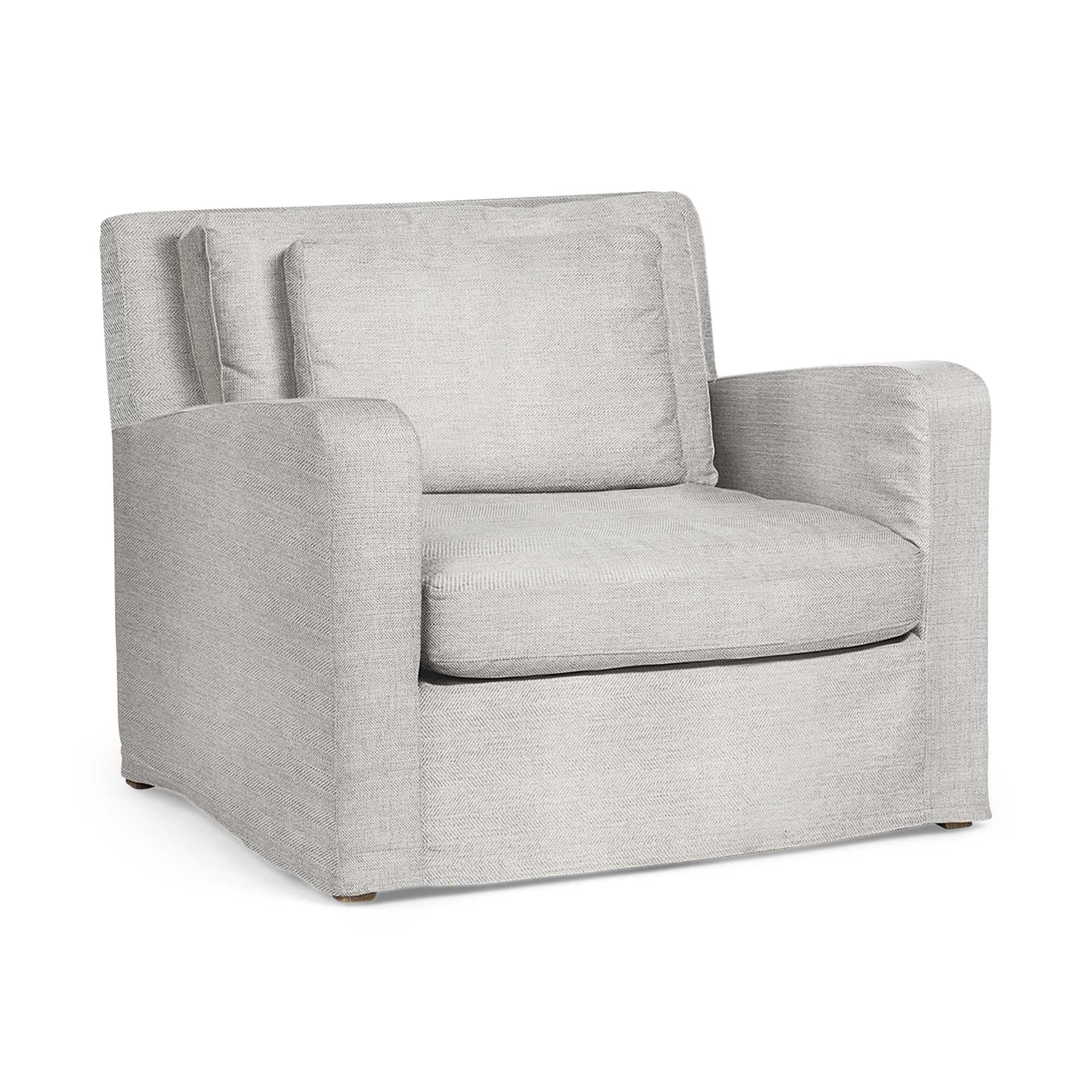38" Slipcover Linen Slope Arm Chair
