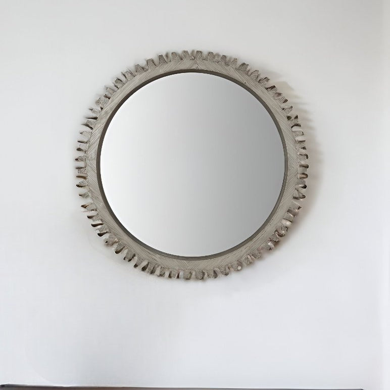 44" Silver Wood Gear Accent Mirror