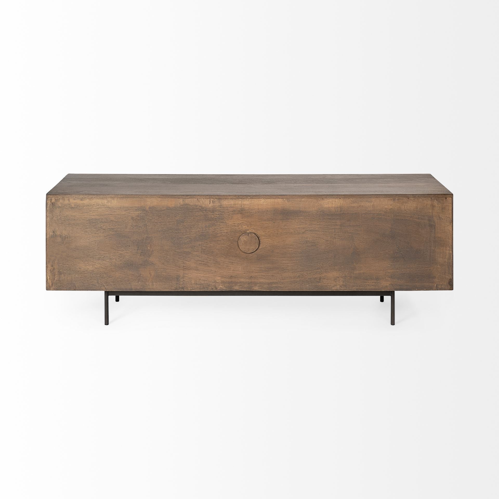 72" Brown Mid-Century Fluted Wood Sideboard