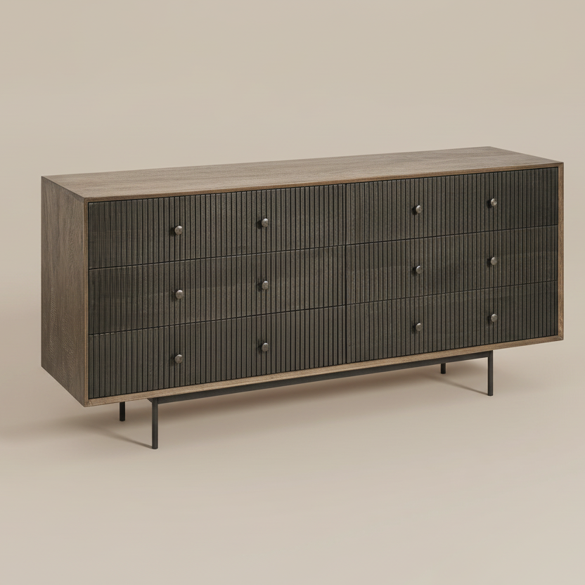 70" Brown Mid-Century Sideboard