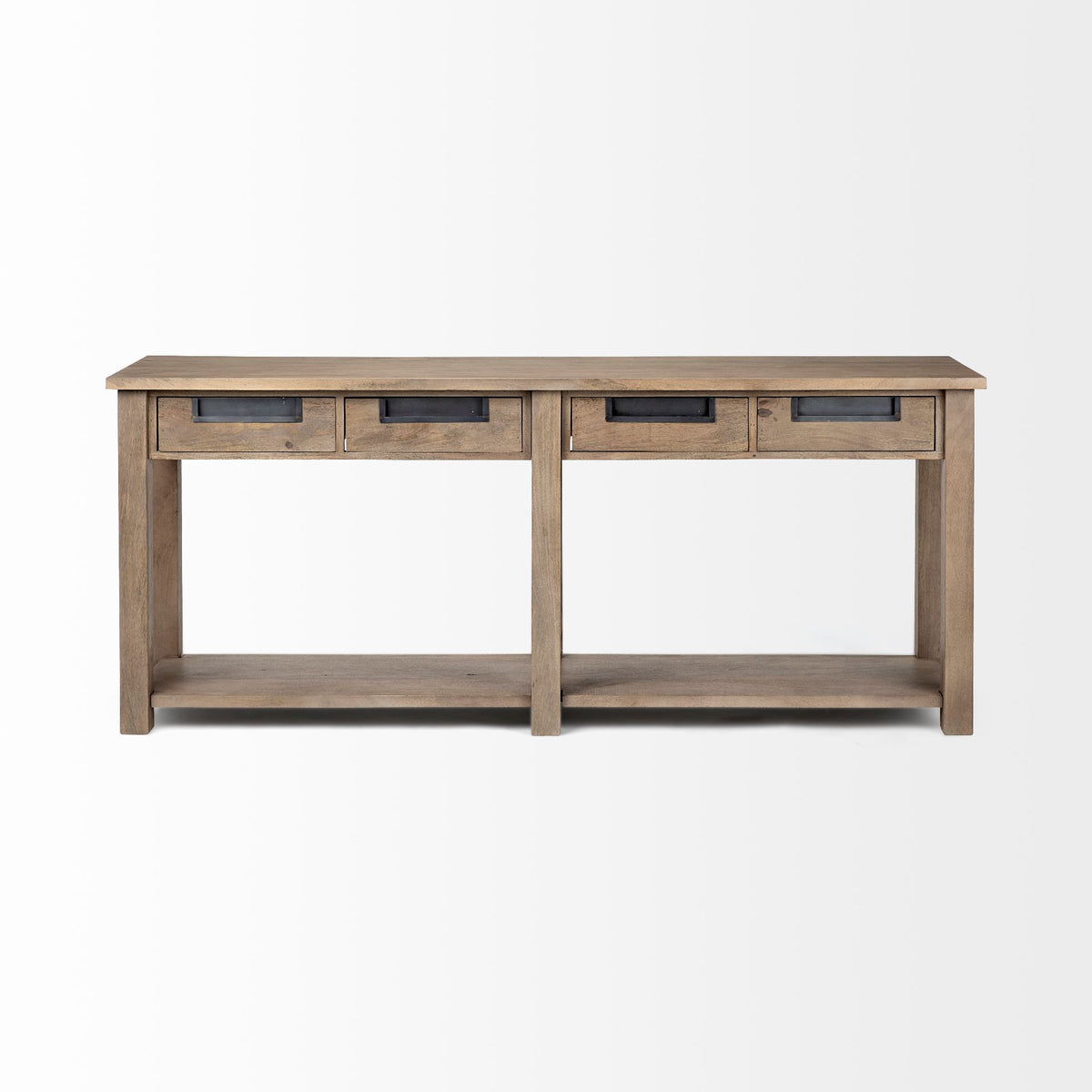 72" Brown Farmhouse Console Table with Drawers