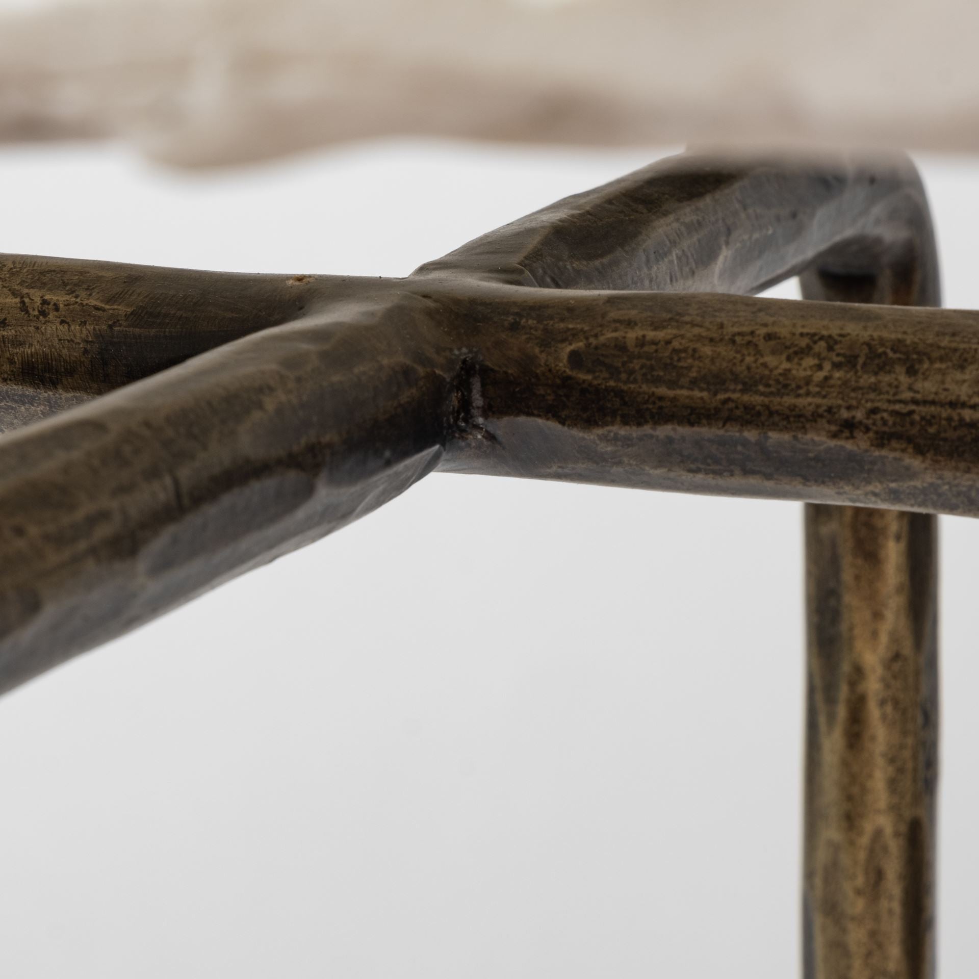 49" White Marble and Iron Console Table