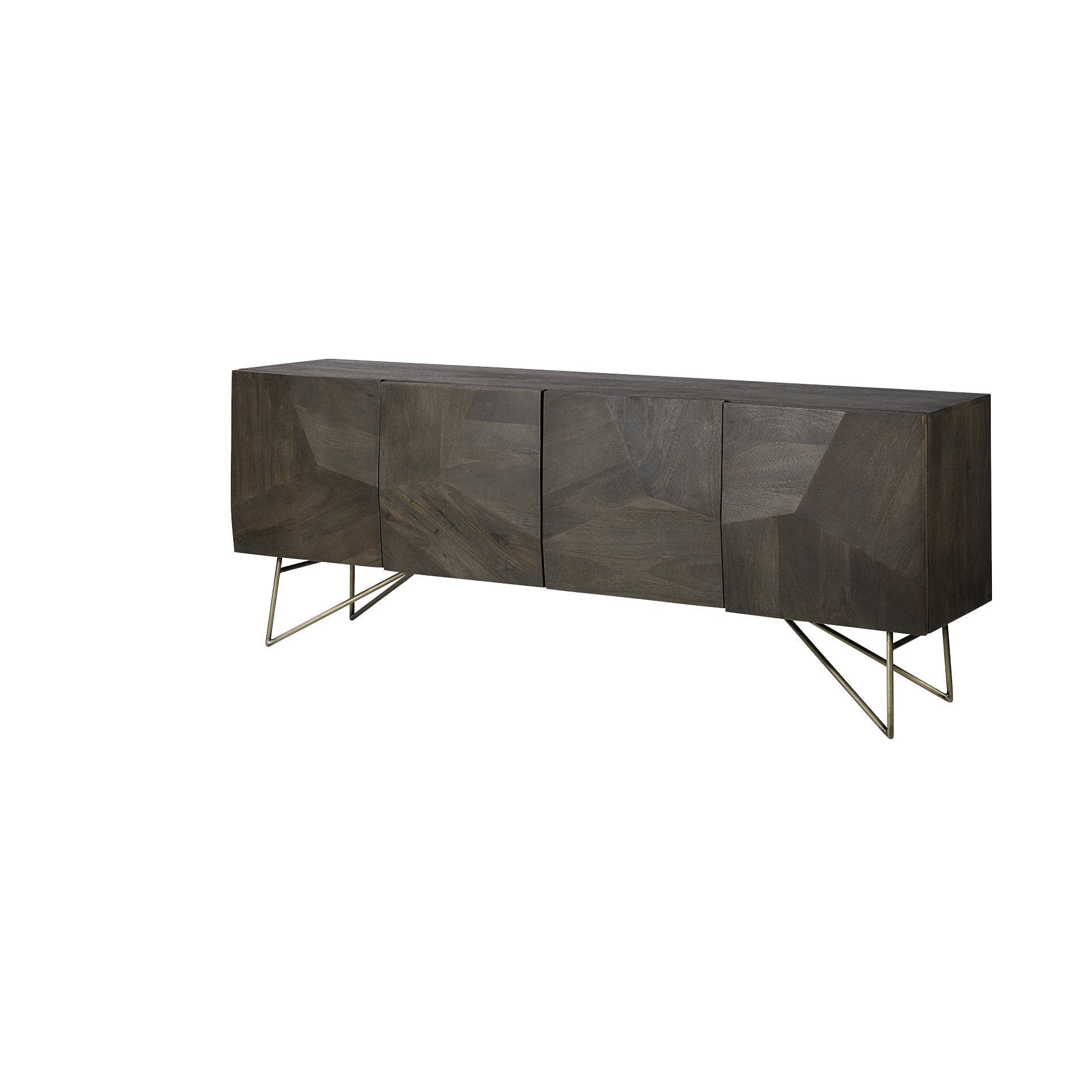 80" Dark Brown Jagged Wood Buffet