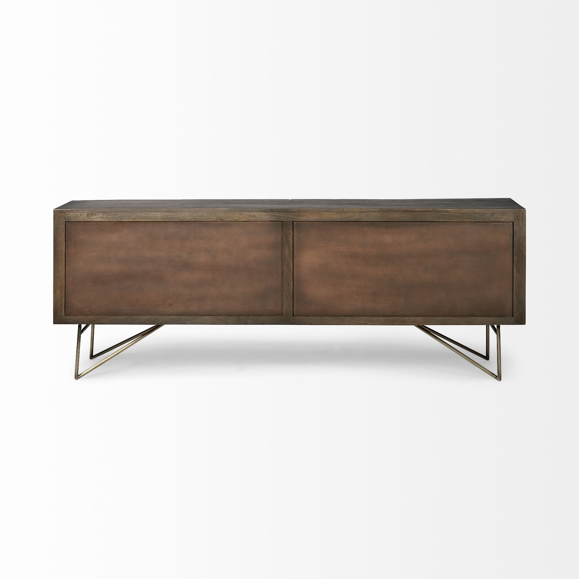 80" Dark Brown Jagged Wood Buffet