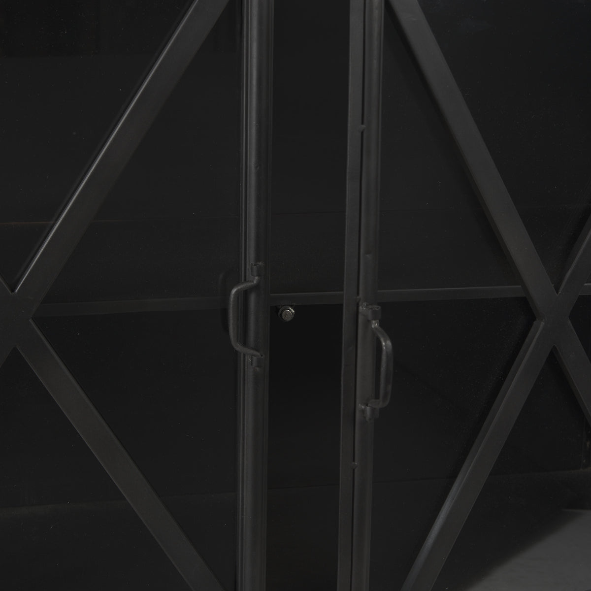 79" Black Cross Iron Sideboard