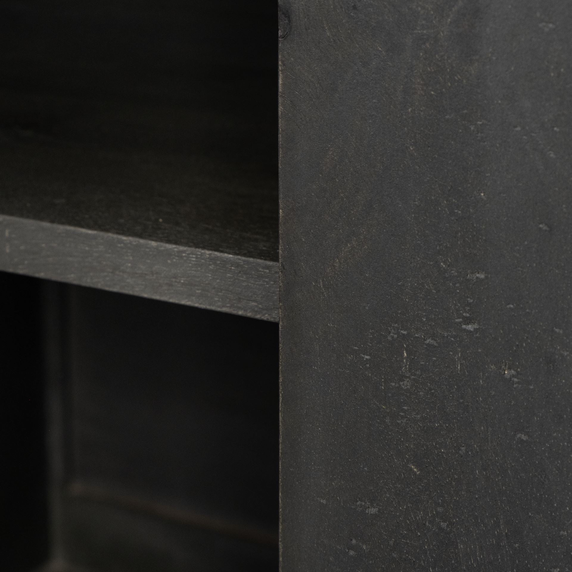 72" Black And Gray Contemporary Wood Sideboard