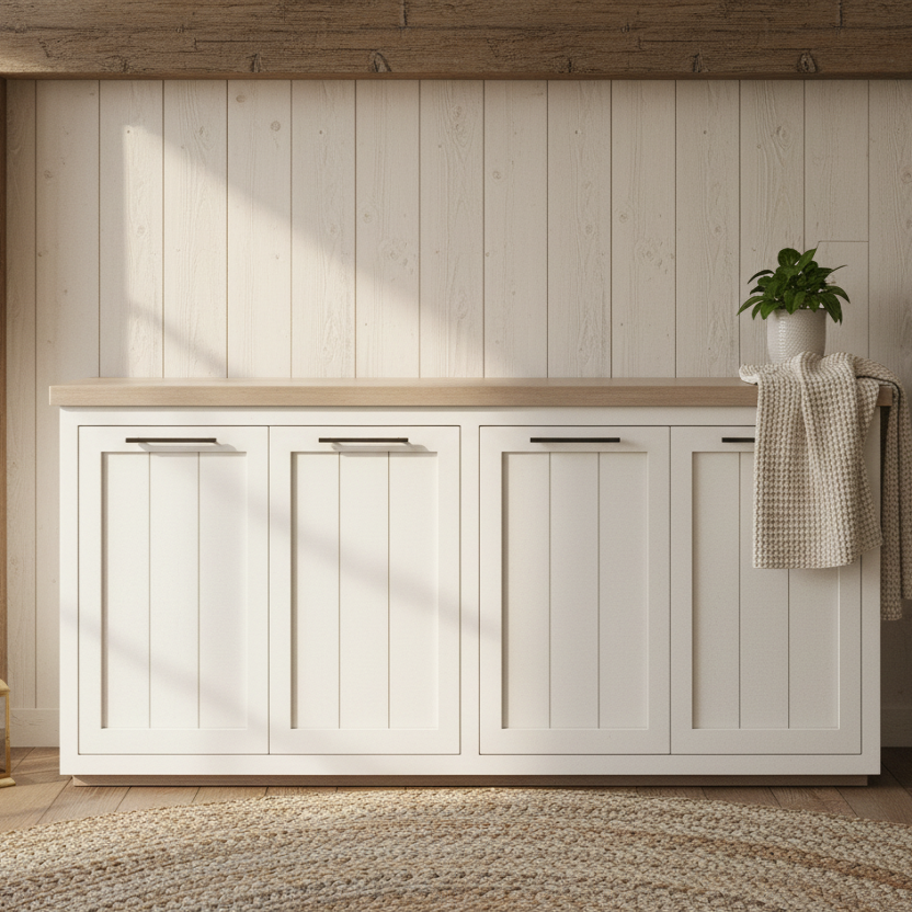 73" White and Brown Farmhouse Sidebaord