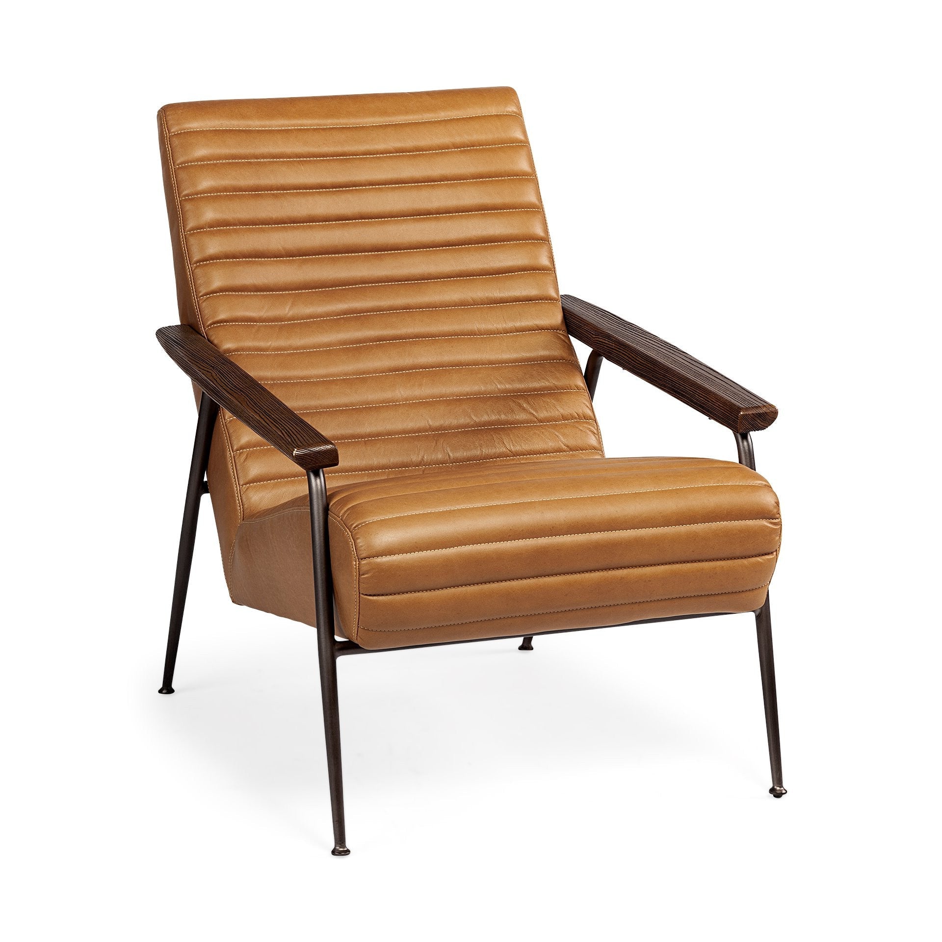 37" Horizontal Tufted Faux Leather Chair