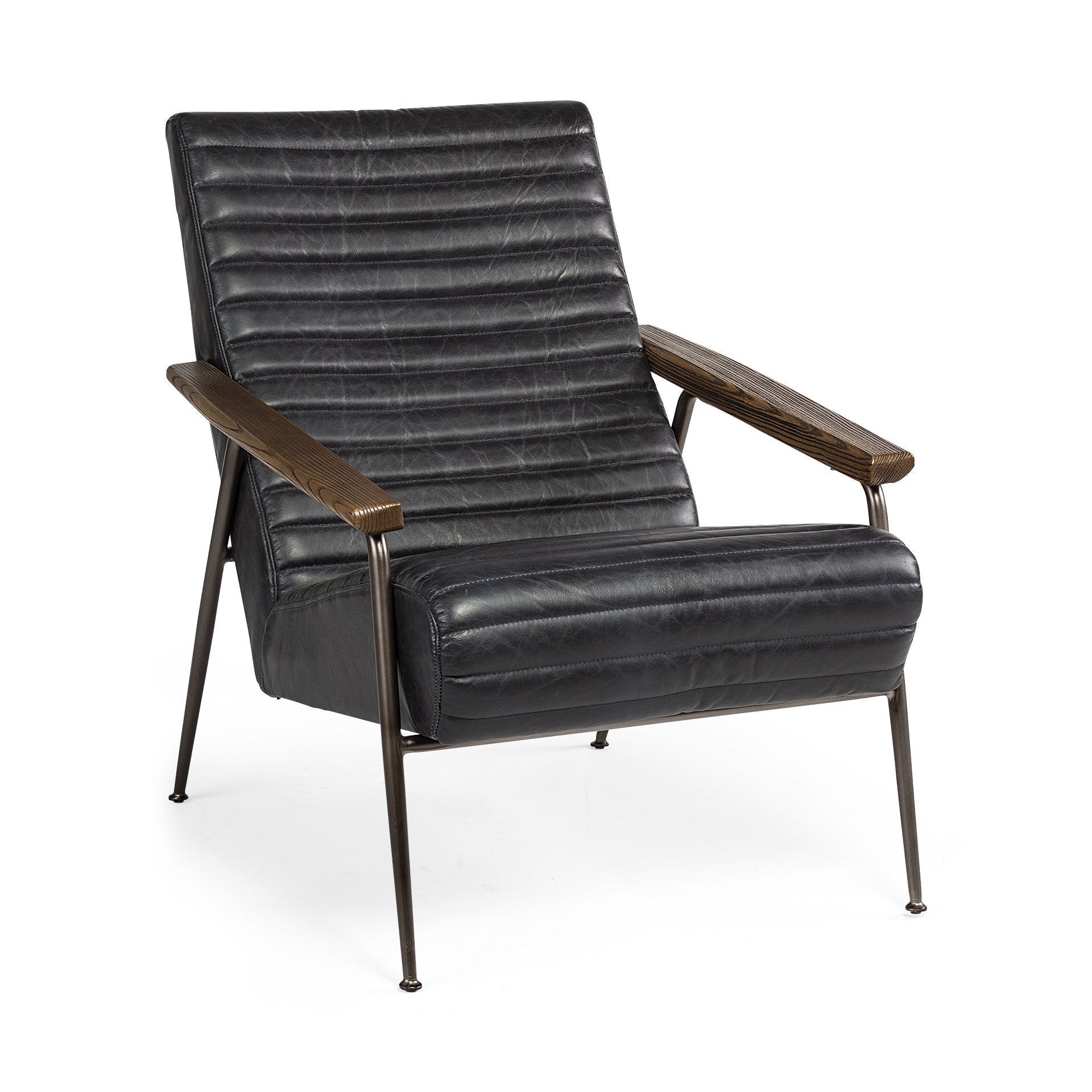 37" Horizontal Tufted Faux Leather Chair