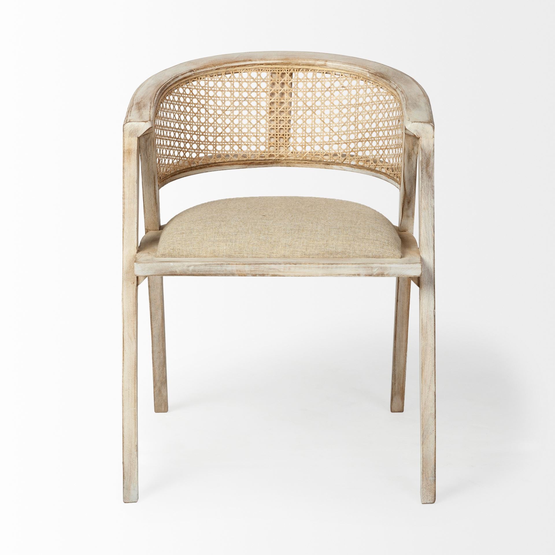 22" Coastal Rattan Barrel Dining Chair