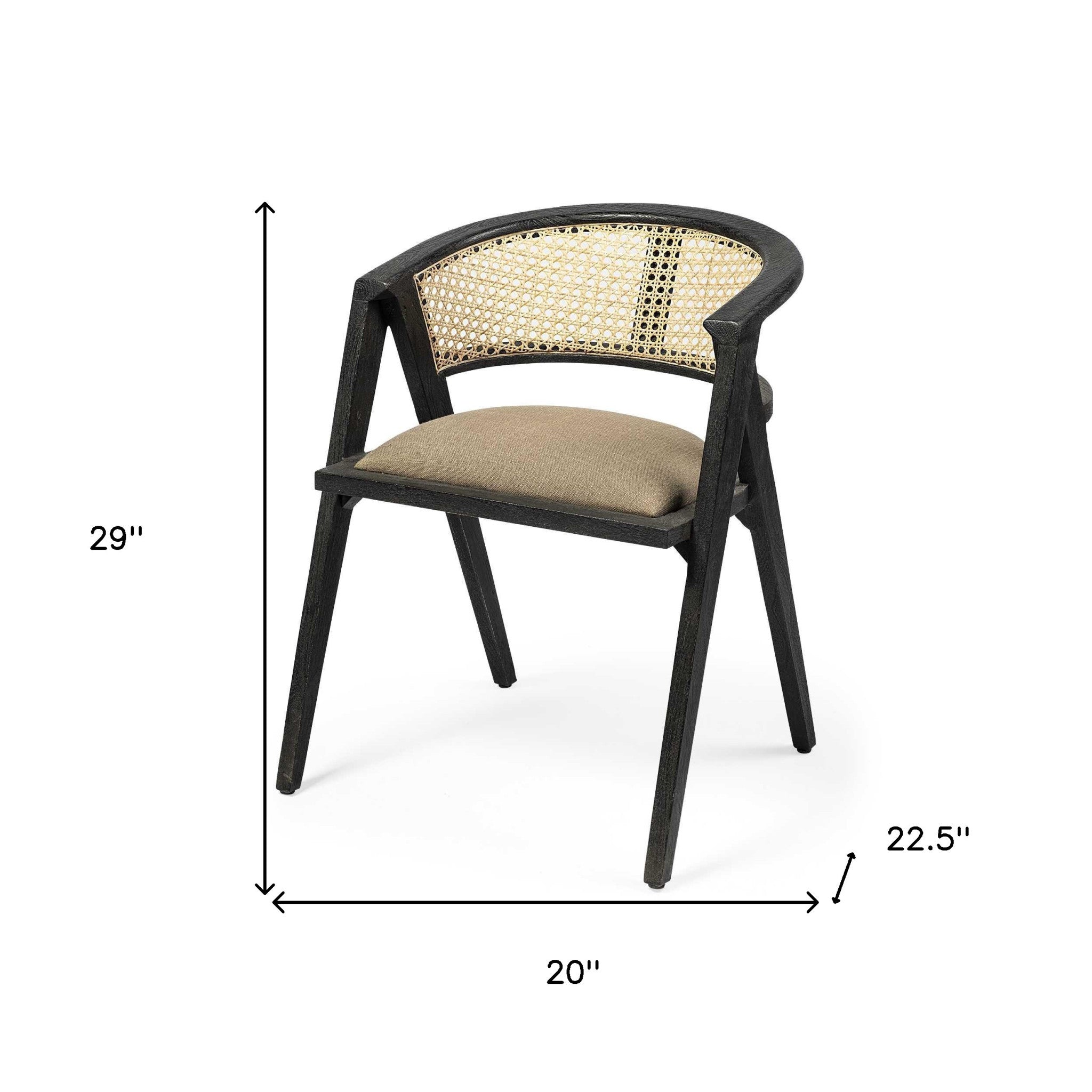 22" Coastal Rattan Barrel Dining Chair