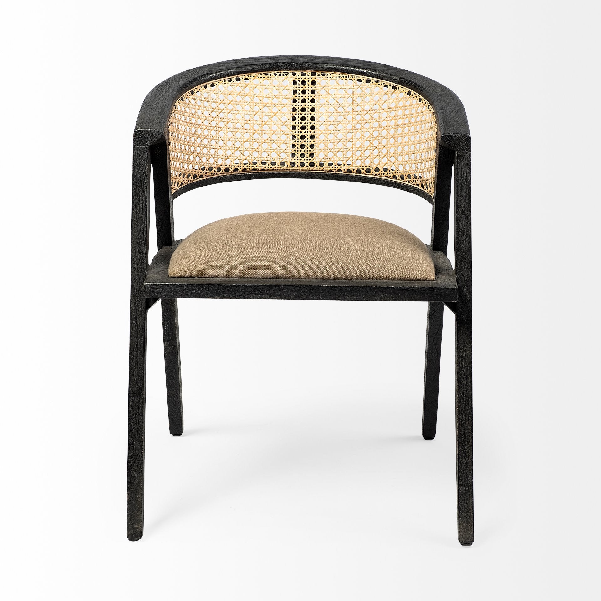 22" Coastal Rattan Barrel Dining Chair