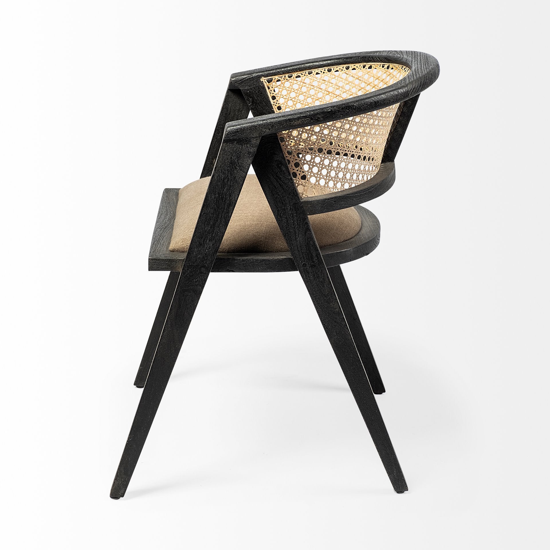 22" Coastal Rattan Barrel Dining Chair