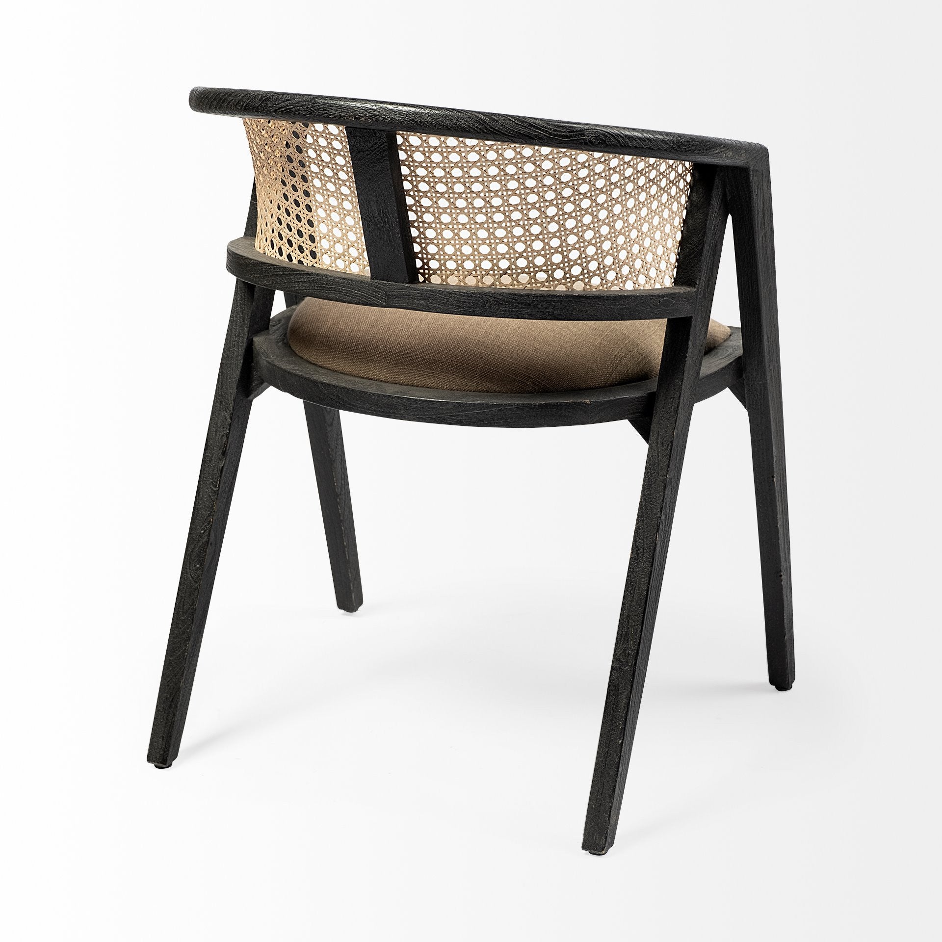 22" Coastal Rattan Barrel Dining Chair
