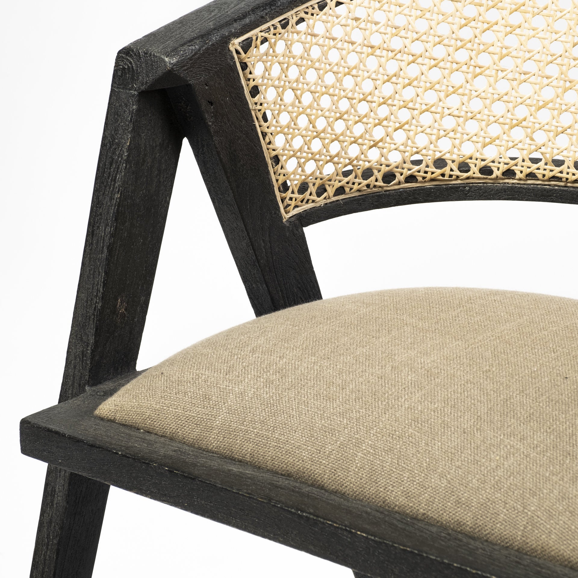 22" Coastal Rattan Barrel Dining Chair