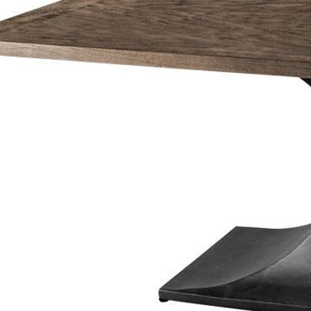 79" Brown and Black Anvil Dining Table