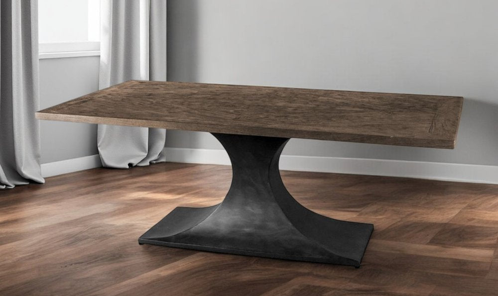 79" Brown and Black Anvil Dining Table