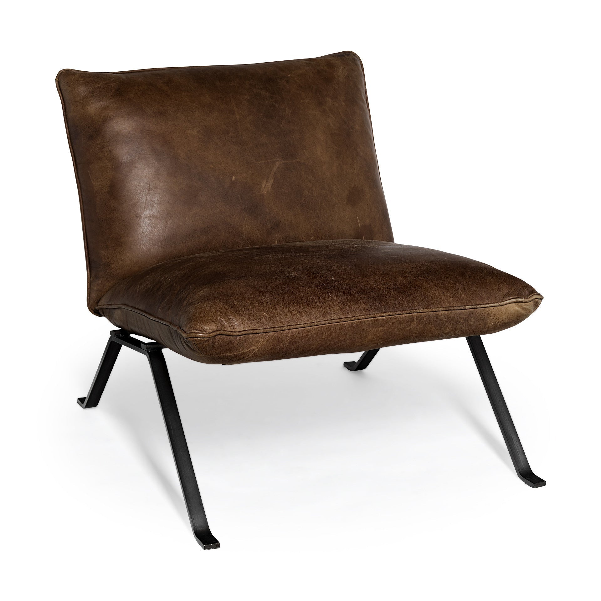 34" Top-Grain Leather Slipper Chair