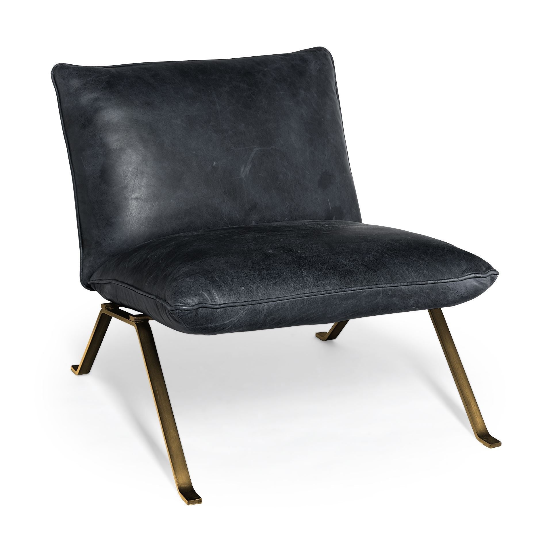34" Top-Grain Leather Slipper Chair