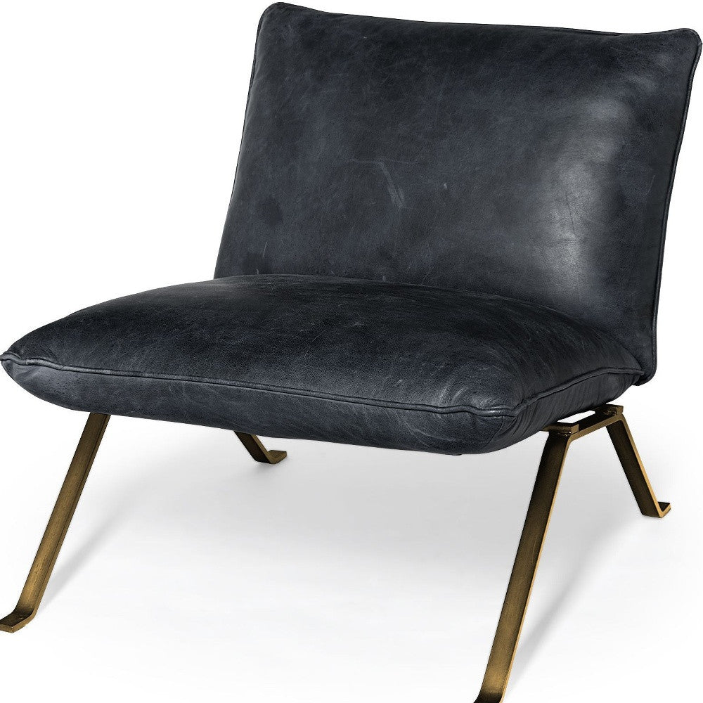 34" Top-Grain Leather Slipper Chair