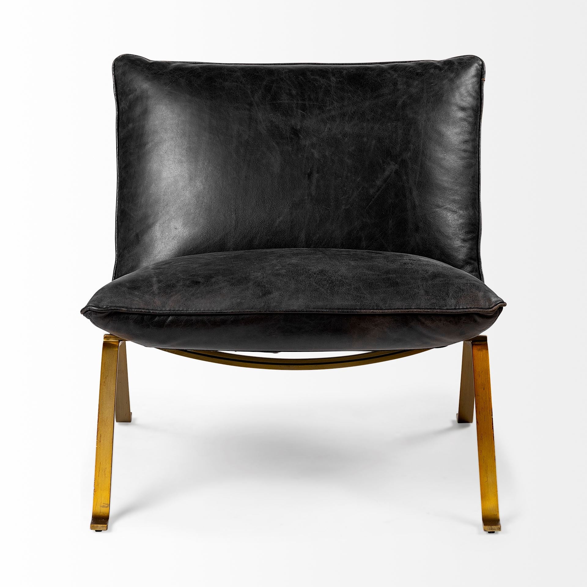 34" Top-Grain Leather Slipper Chair