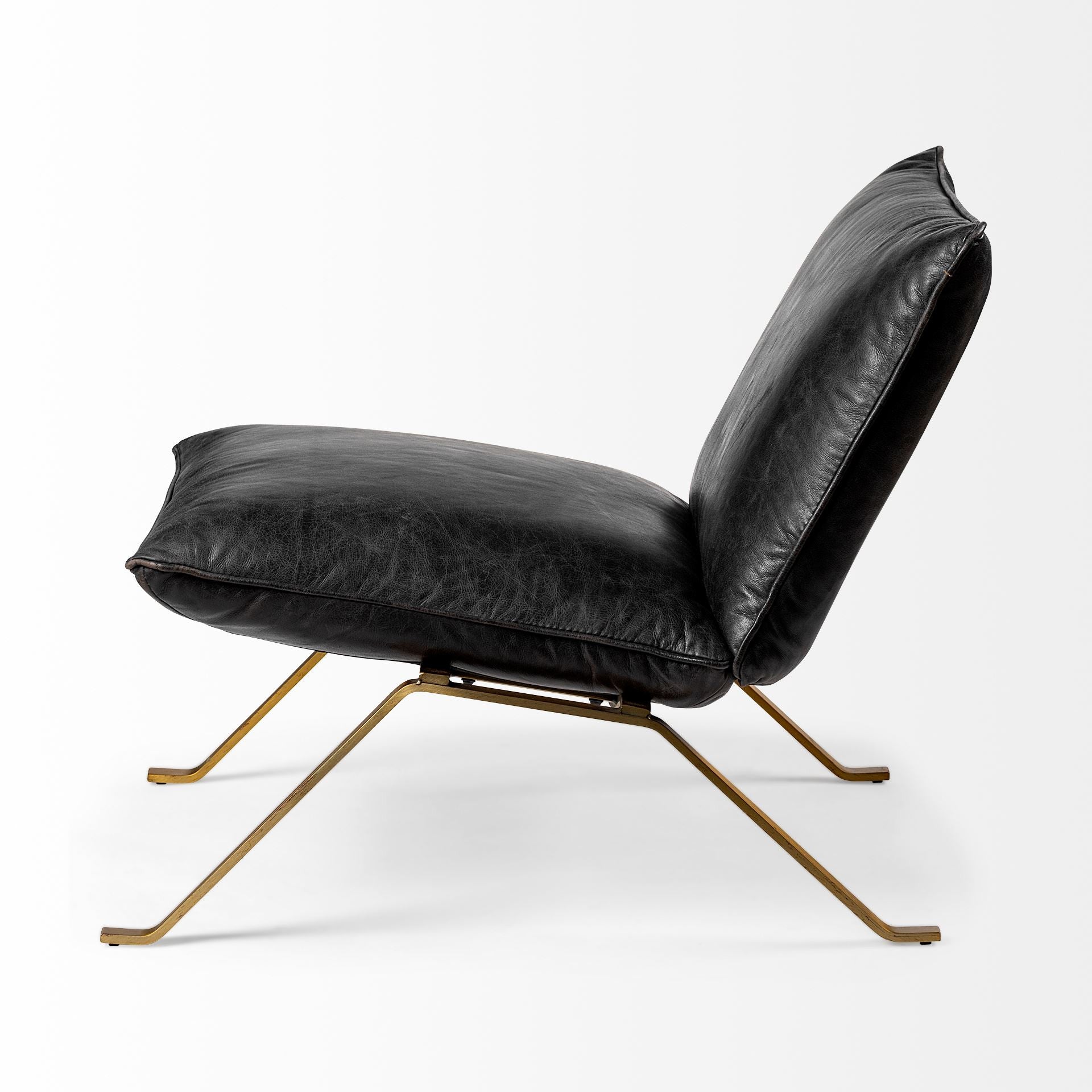 34" Top-Grain Leather Slipper Chair