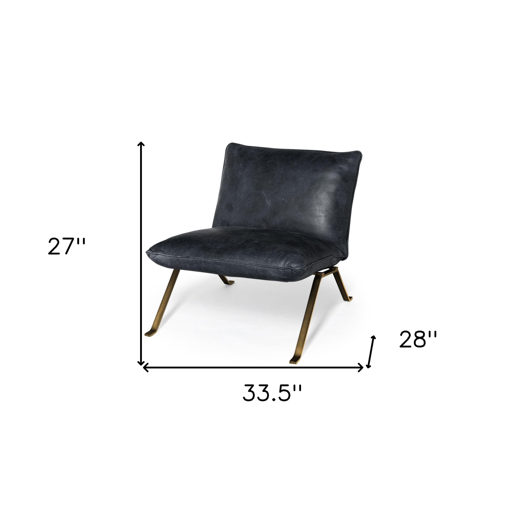 34" Top-Grain Leather Slipper Chair