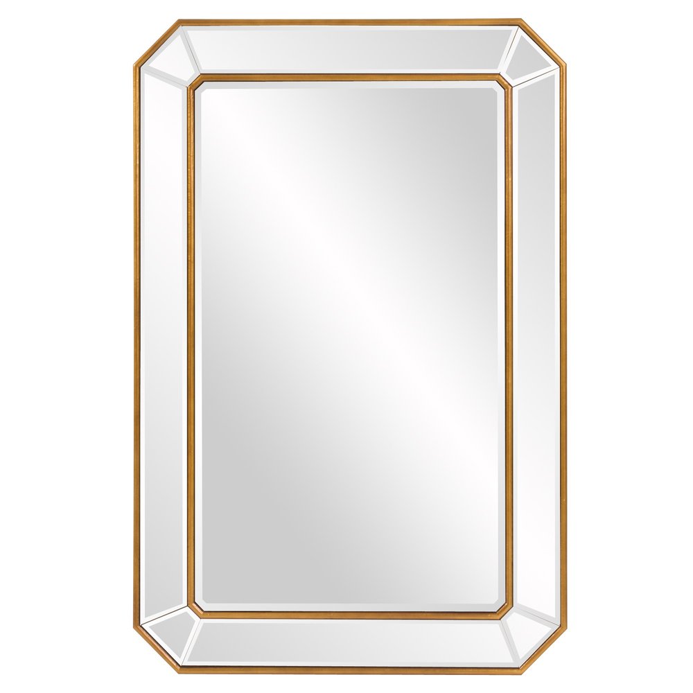 24" Gold Leaf Rectangle Mirror with Angled Corners