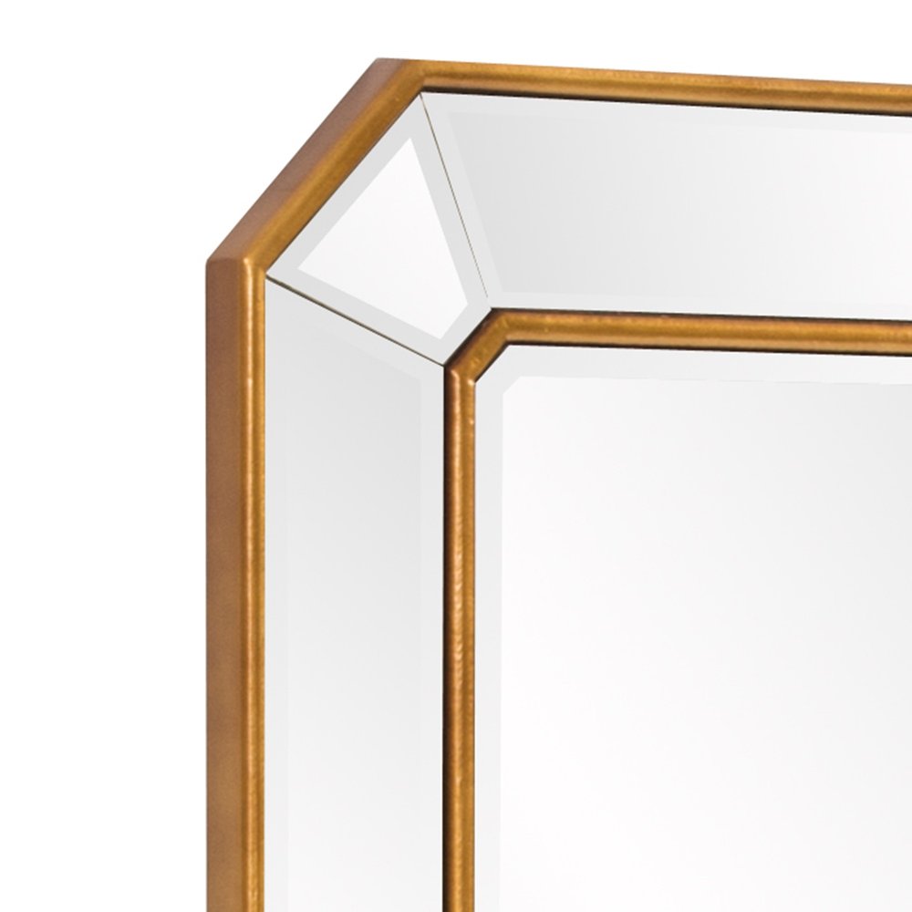 24" Gold Leaf Rectangle Mirror with Angled Corners
