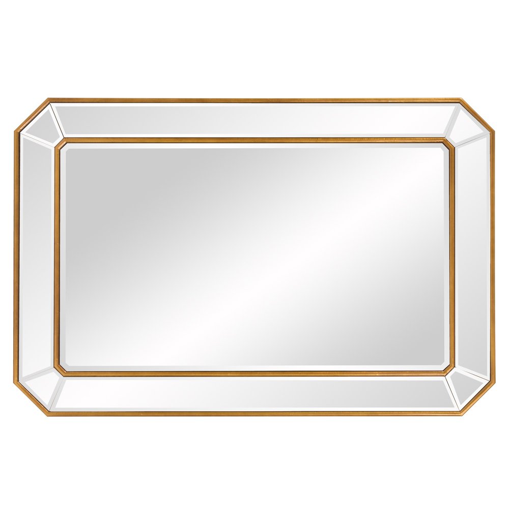 24" Gold Leaf Rectangle Mirror with Angled Corners