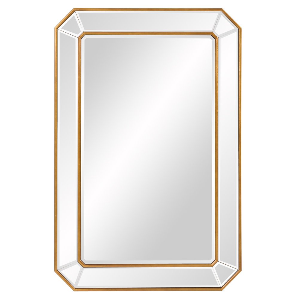 24" Gold Leaf Rectangle Mirror with Angled Corners