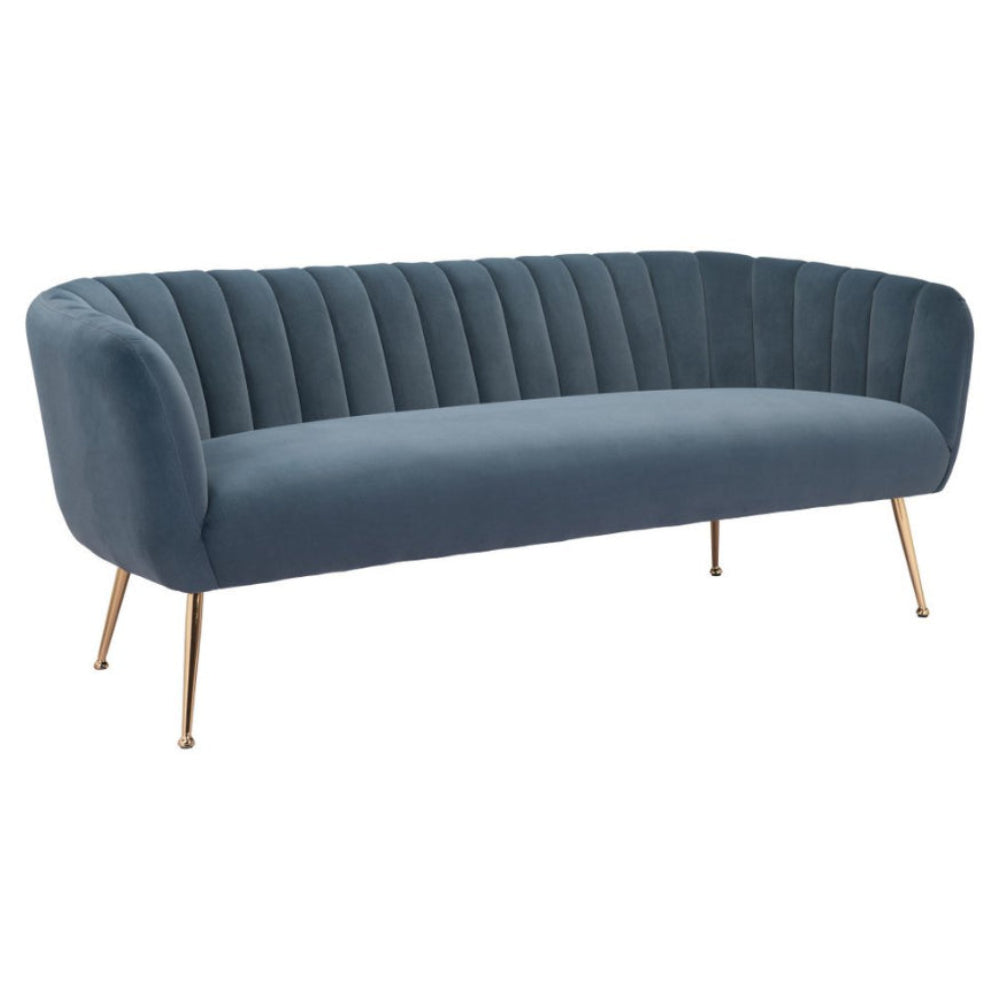 70" Velvet Channel Tufted Deco Sofa