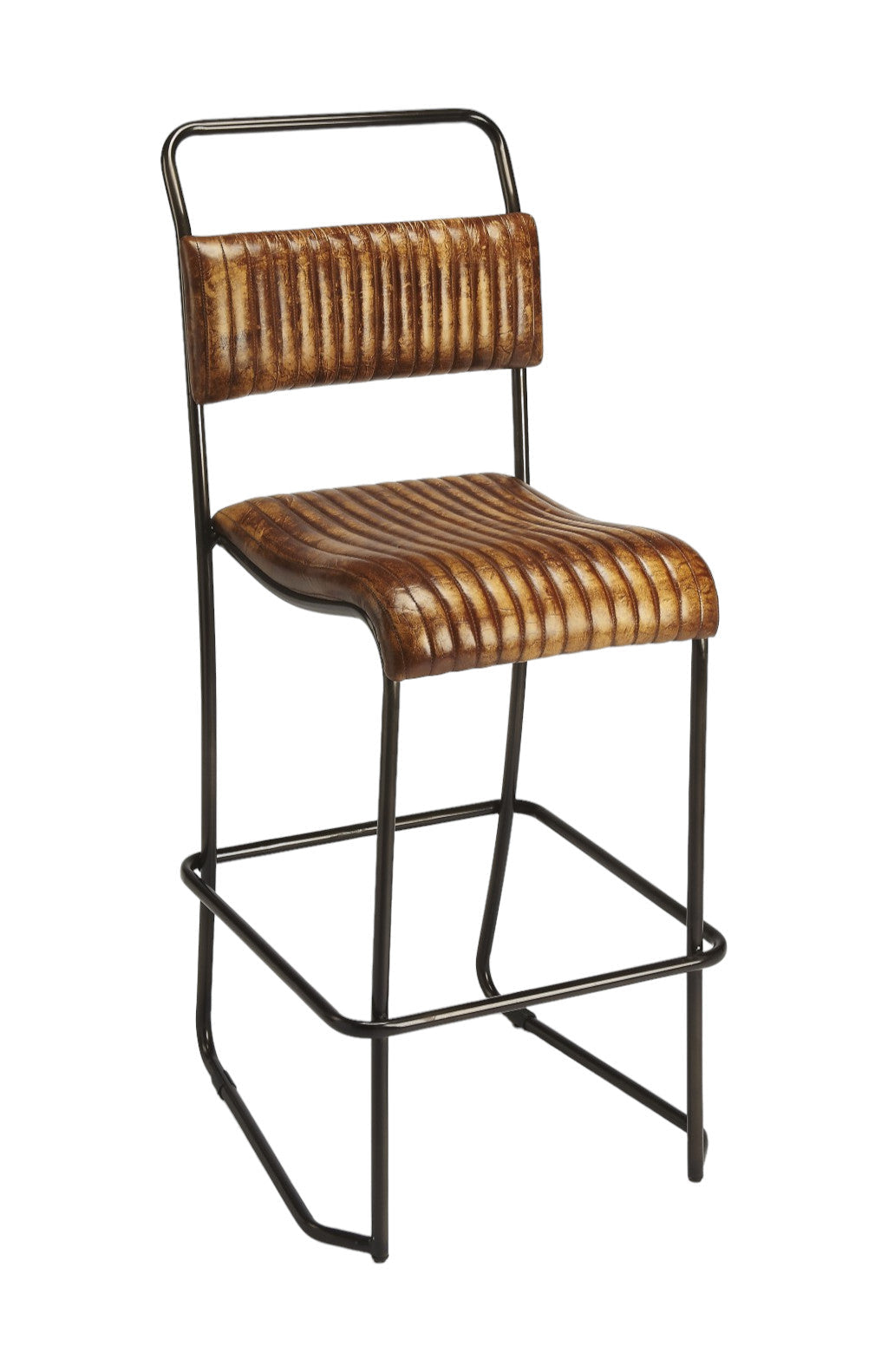 46" Brown and Black Channel Back Chair