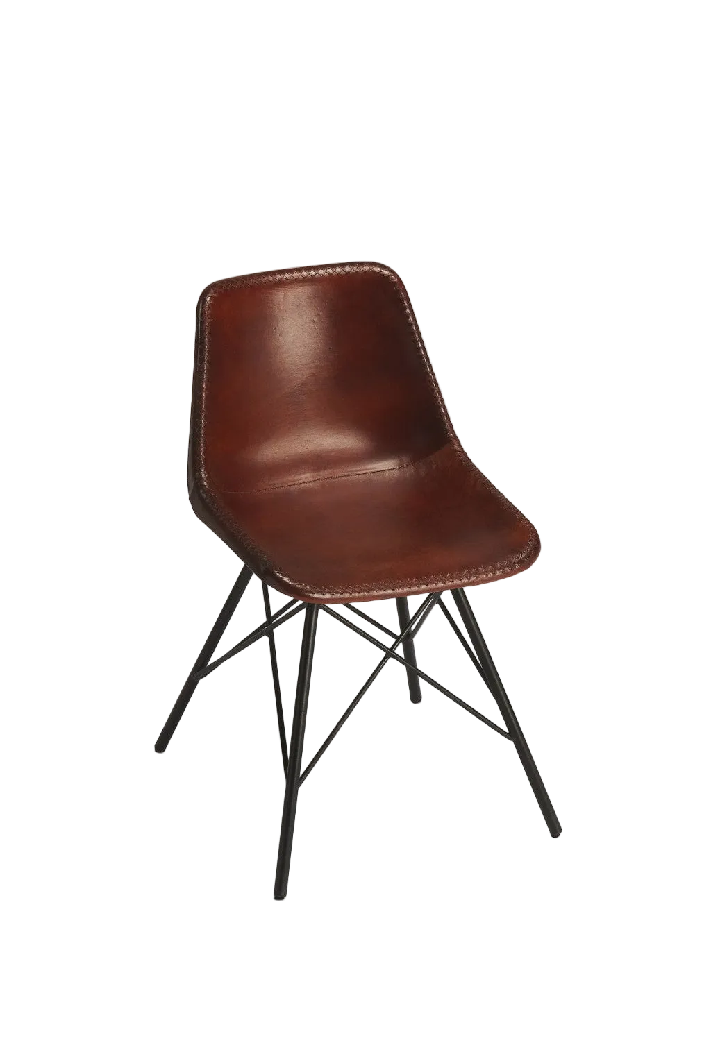 21" Brown Faux Leather Side Chair