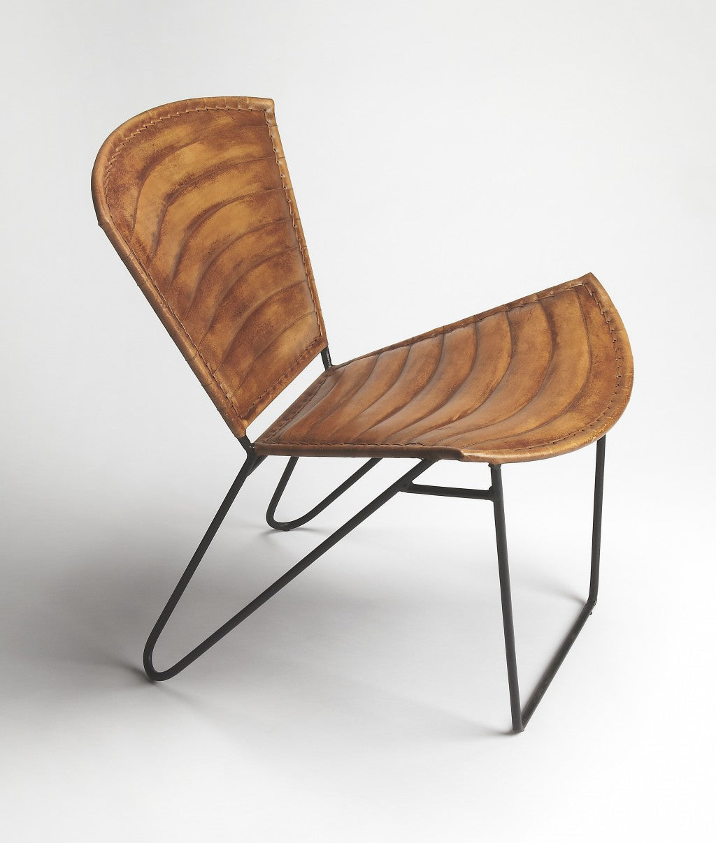 23" Brown Faux Leather Split Back Side Chair
