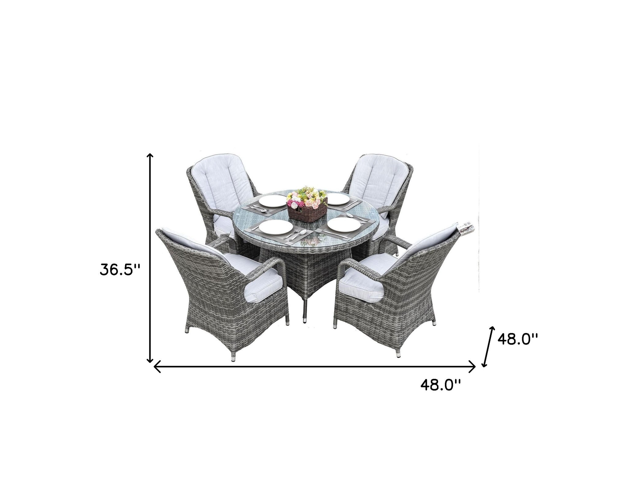 5 Piece Gray Outdoor Dining Set
