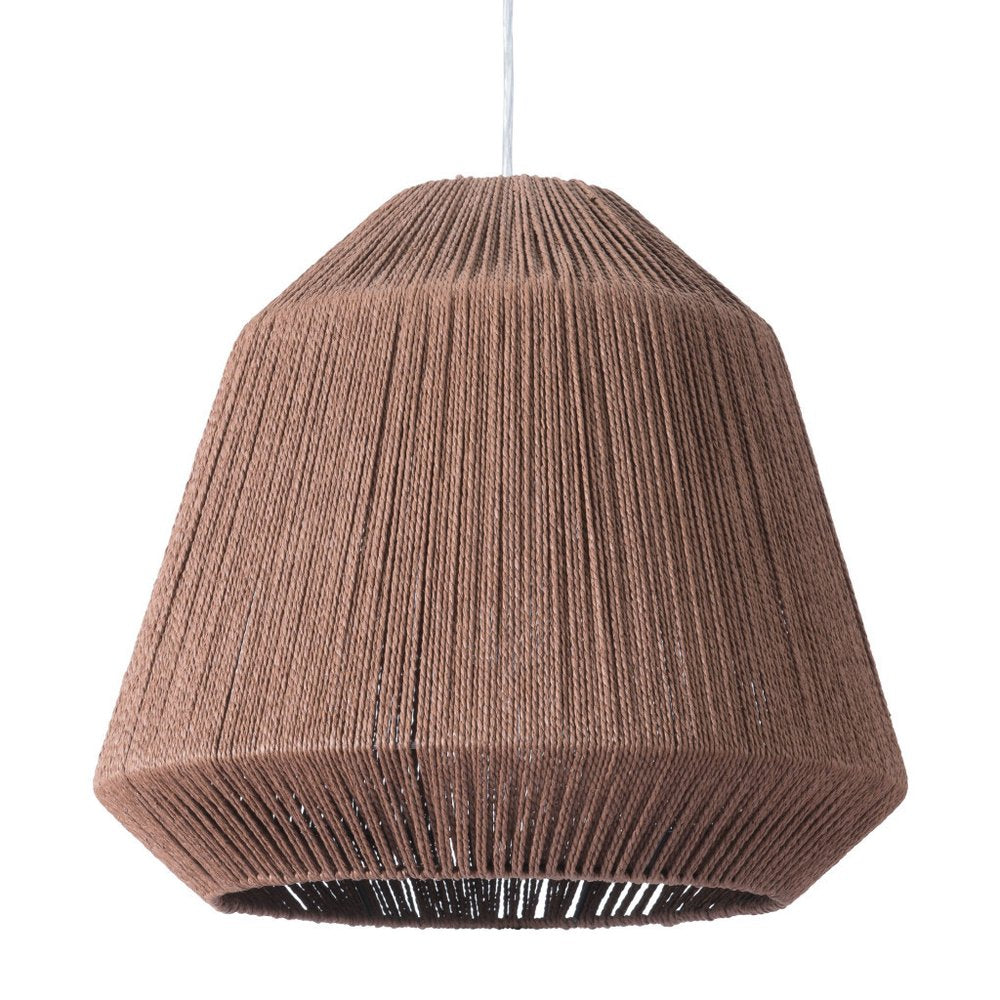 18" Brown Woven Paper Hanging Cone Pendant Light
