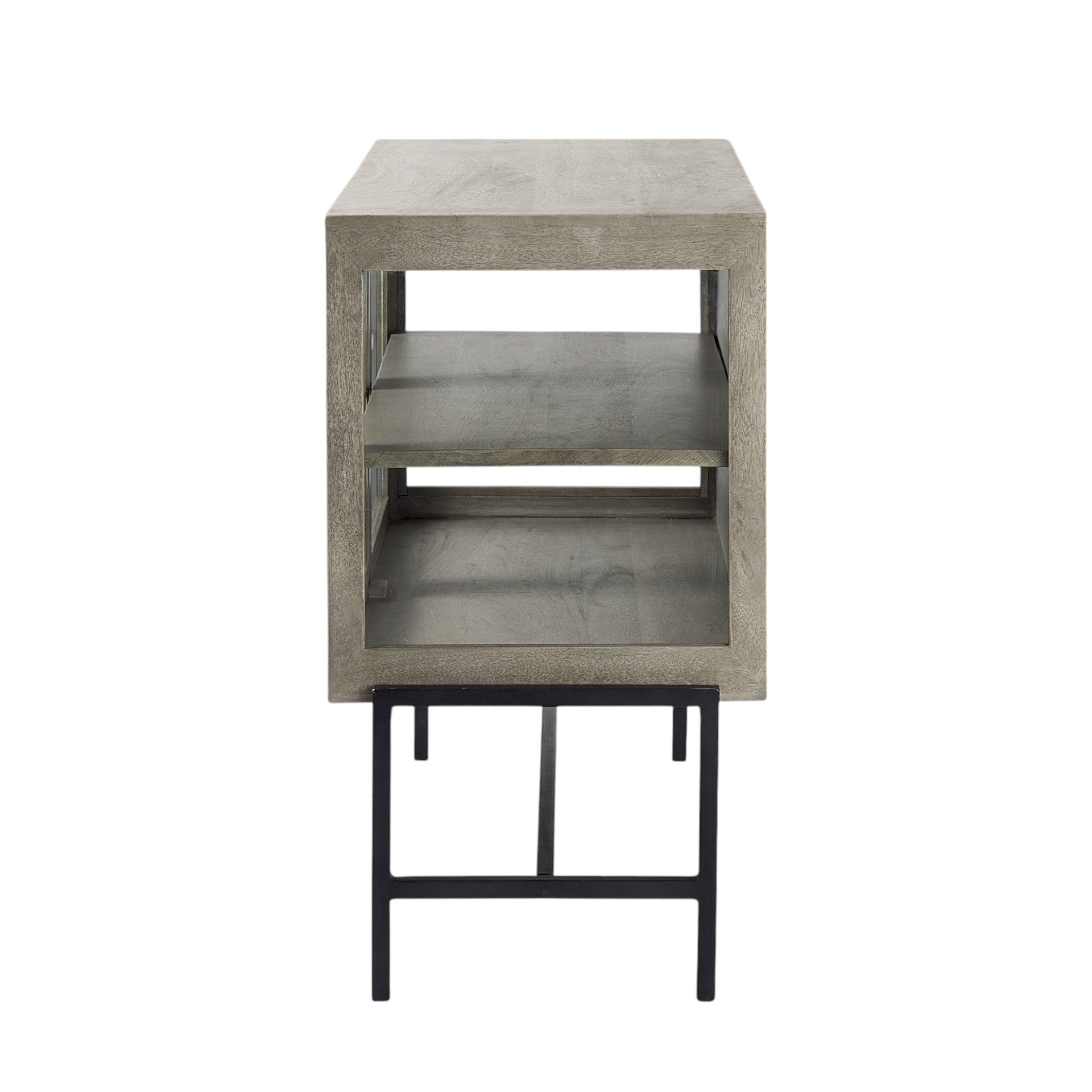 38" Wood Shadowbox 2 Door Cabinet