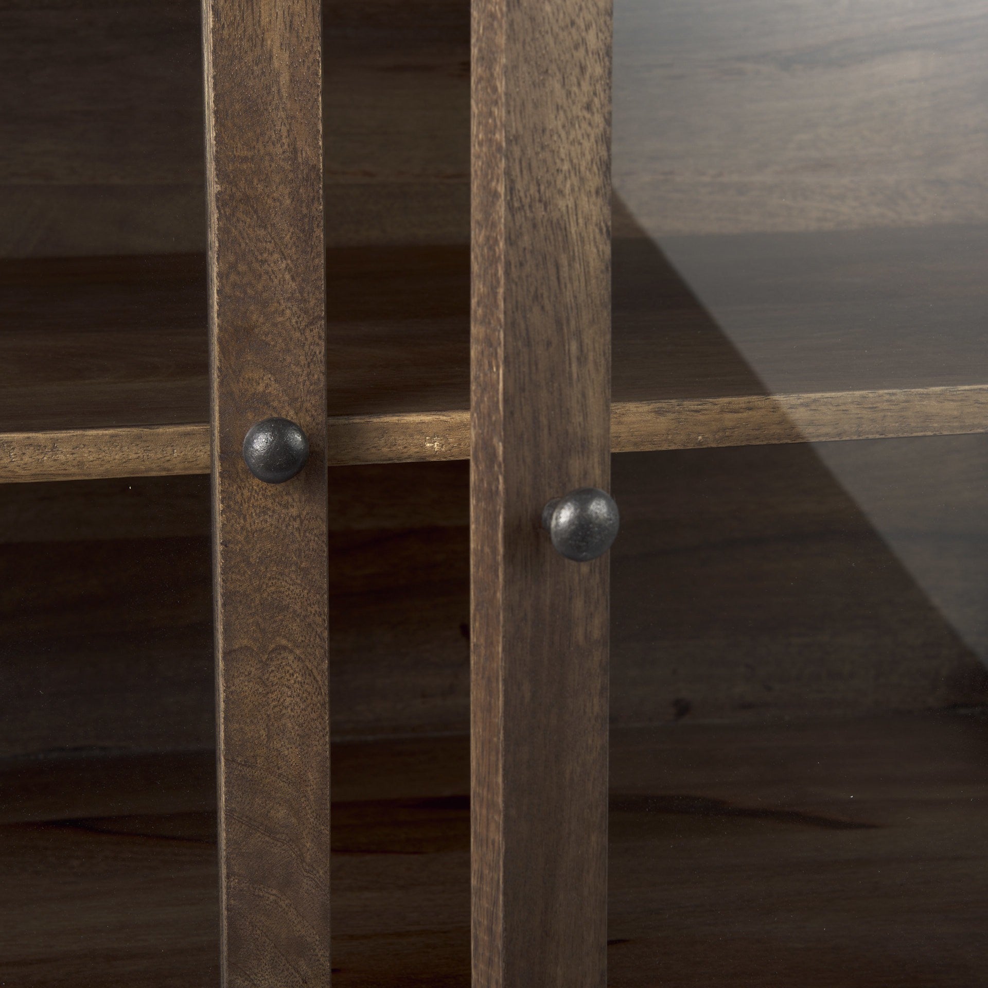 38" Wood Shadowbox 2 Door Cabinet