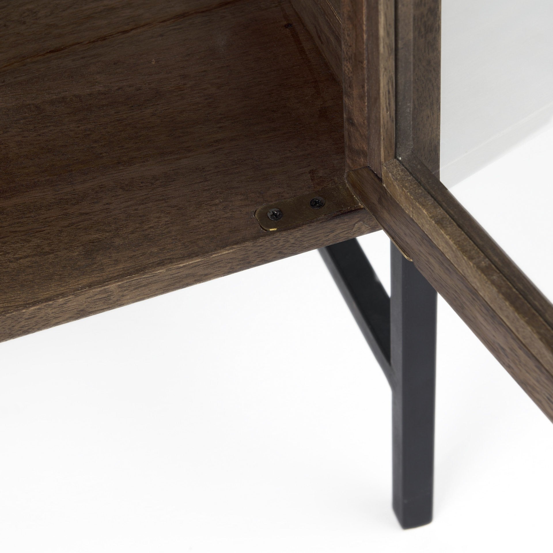 38" Wood Shadowbox 2 Door Cabinet