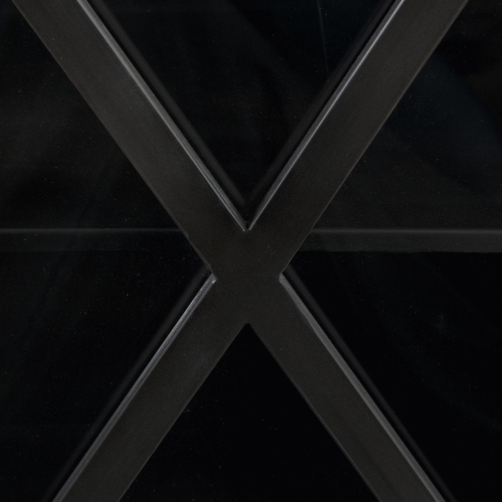 40" Black Cross Iron Cabinet