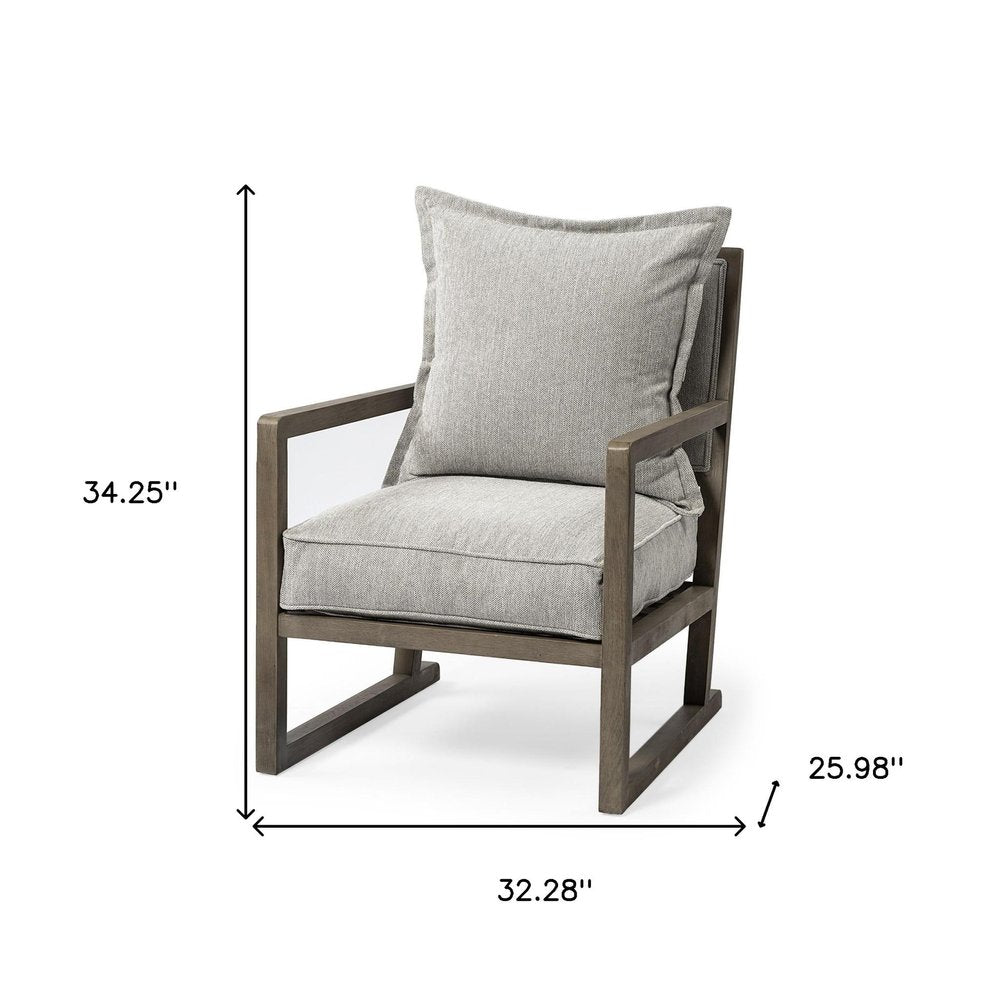 32" Ash Gray Farmhouse Armchair