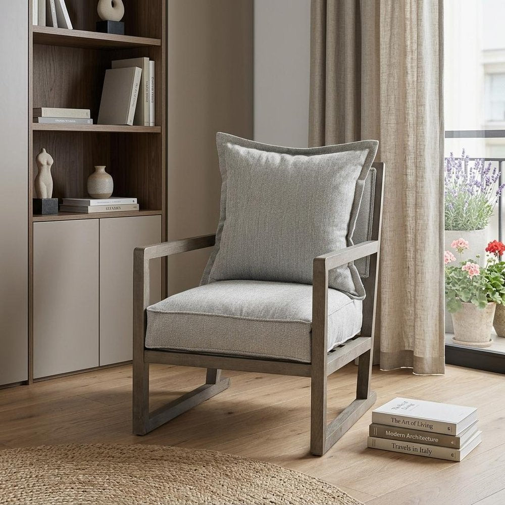 32" Ash Gray Farmhouse Armchair